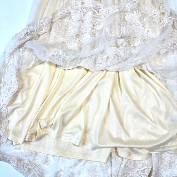 Baltic Born Cream Floral Mesh Lace Midi Maxi  Dress V-Neck Boho Wedding Guest XL - Picture 12 of 16